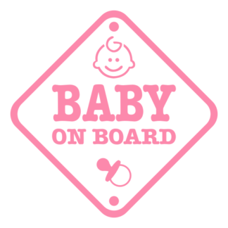 Baby On Board Sign Decal (Pink)